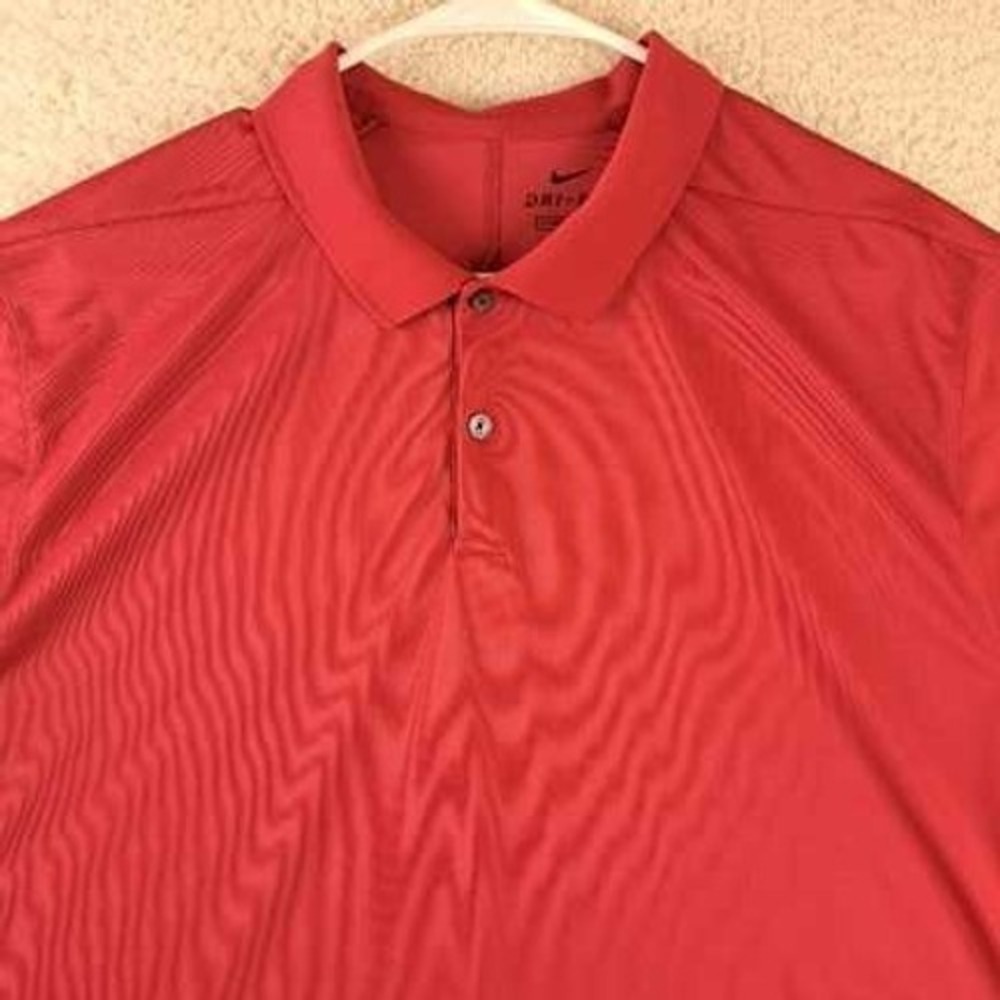 Nike Dri-FIT Men's Red Standard Fit Polo Shirt Short Sleeve Golf XL